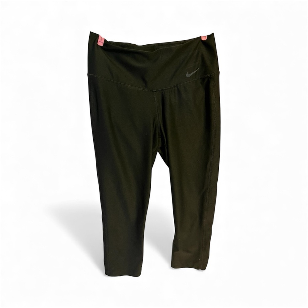 NIKE DRI FIT WOMEN CAPRI LEGGINGS ATHLETIC GYM CORE WORKOUT RUNNING BLACK XS